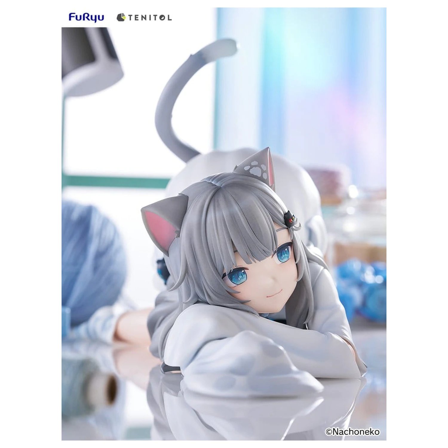 Virtual Youtuber Tenitol Big Noodle Stopper PVC Figure Nachoneko 18 cm fotografii produktu