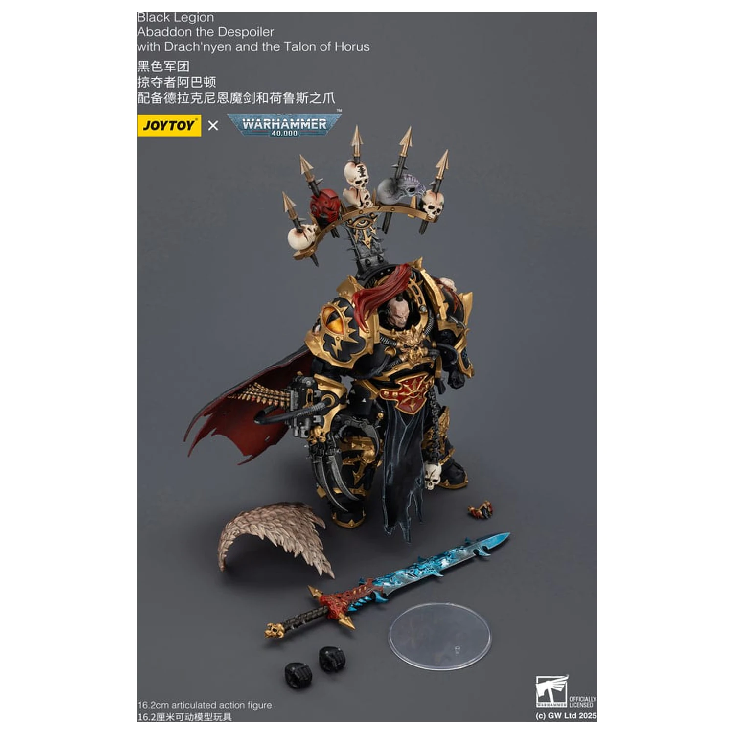Warhammer 40,000 Akční figurka Black Legion Abaddon the Despoiler s Drach'nyen a The Talo 16 cm fotografii produktu