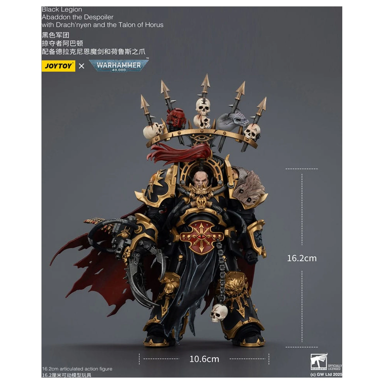 Warhammer 40,000 Akční figurka Black Legion Abaddon the Despoiler s Drach'nyen a The Talo 16 cm fotografii produktu