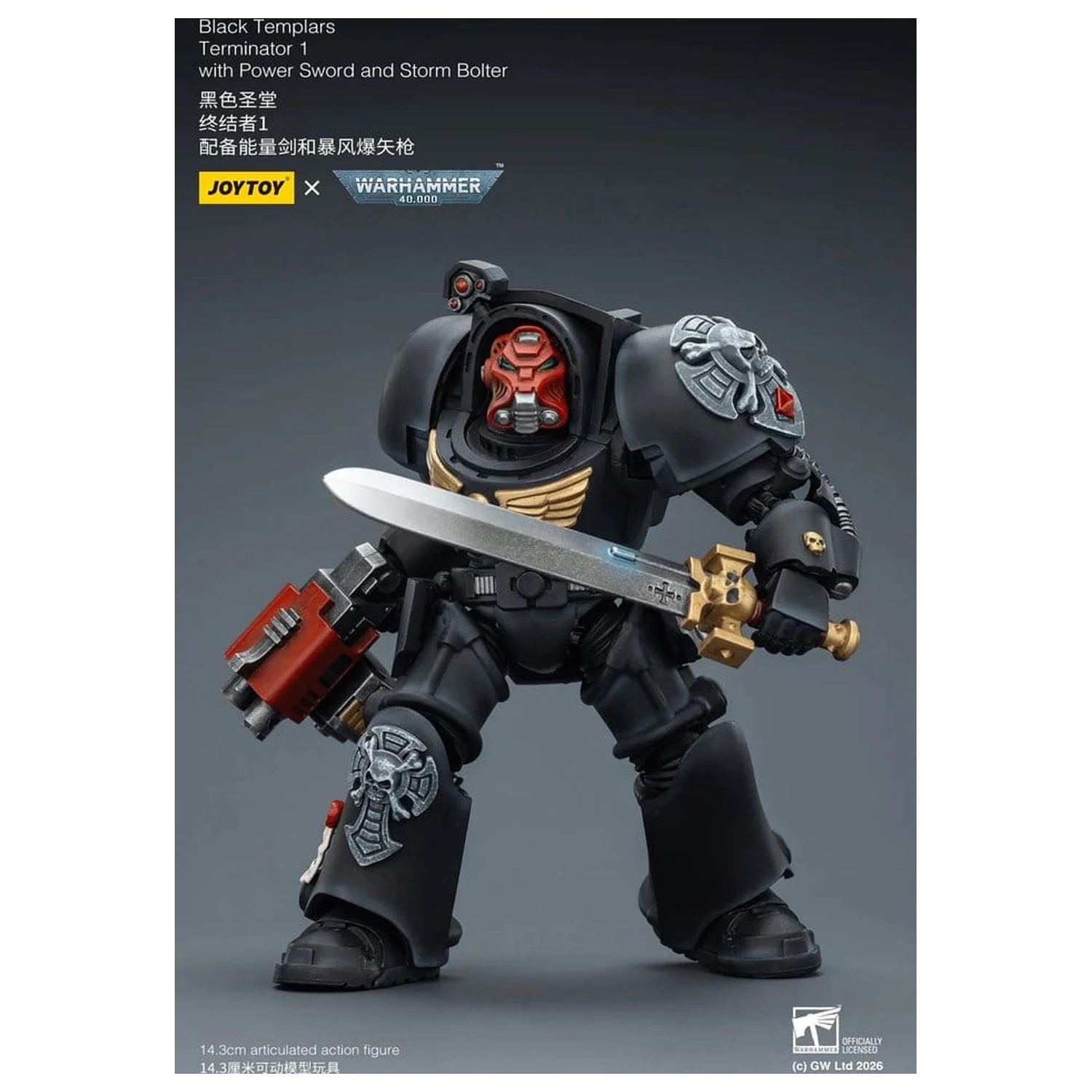 Warhammer 40,000 Akční figurka Black Templars Terminator 1 s Power Sword a Storm Bolter 14 cm fotografii produktu