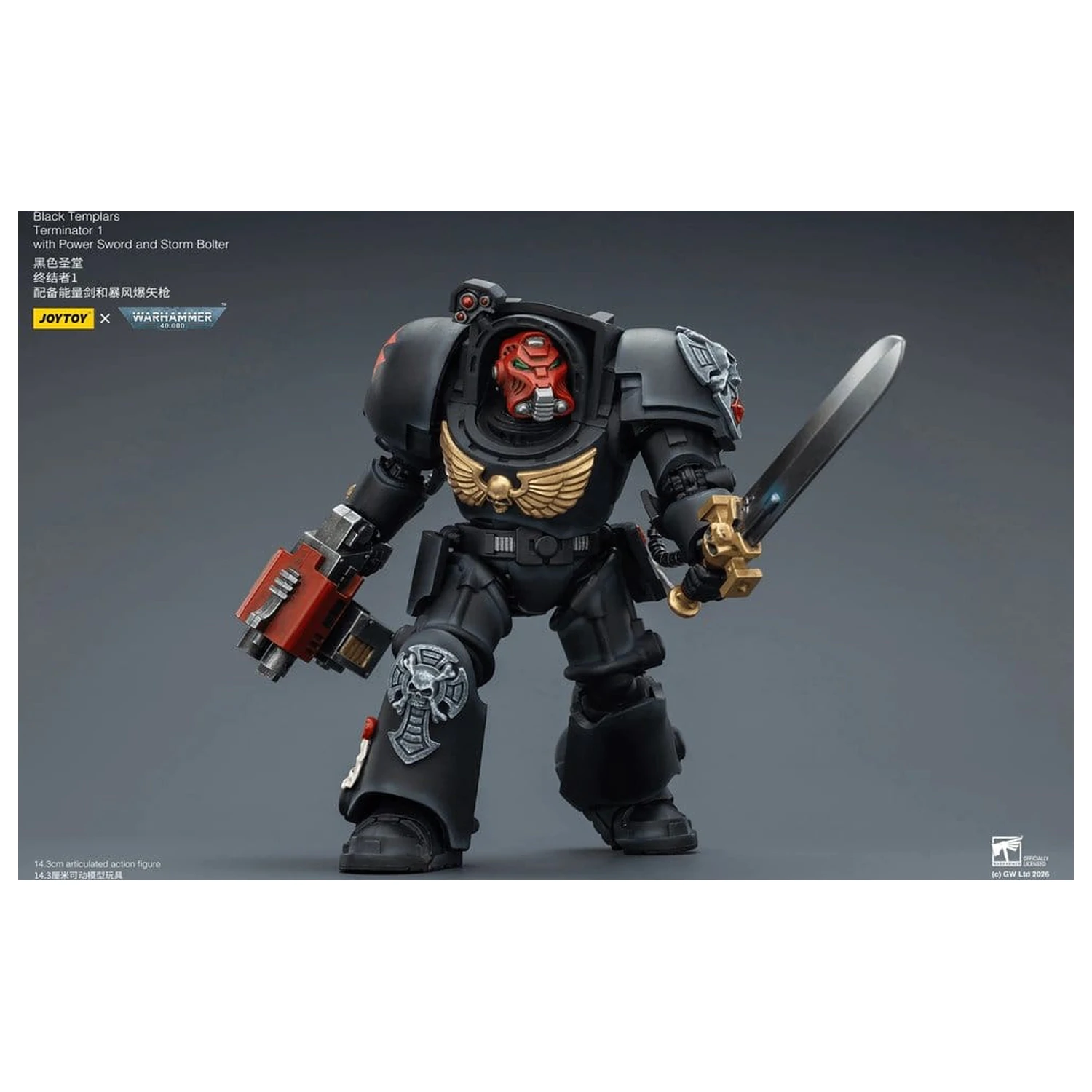 Warhammer 40,000 Akční figurka Black Templars Terminator 1 s Power Sword a Storm Bolter 14 cm fotografii produktu