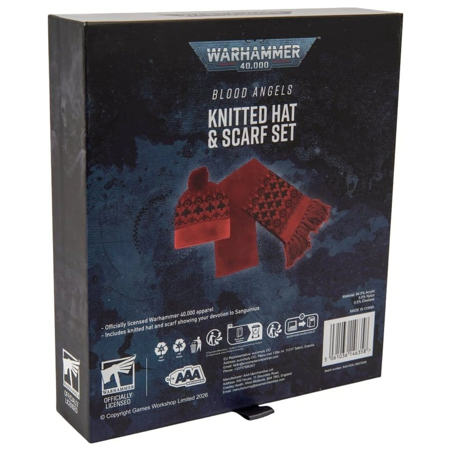Warhammer 40,000 Pletená čepice a šála Set Blood Angels 27 cm fotografii produktu