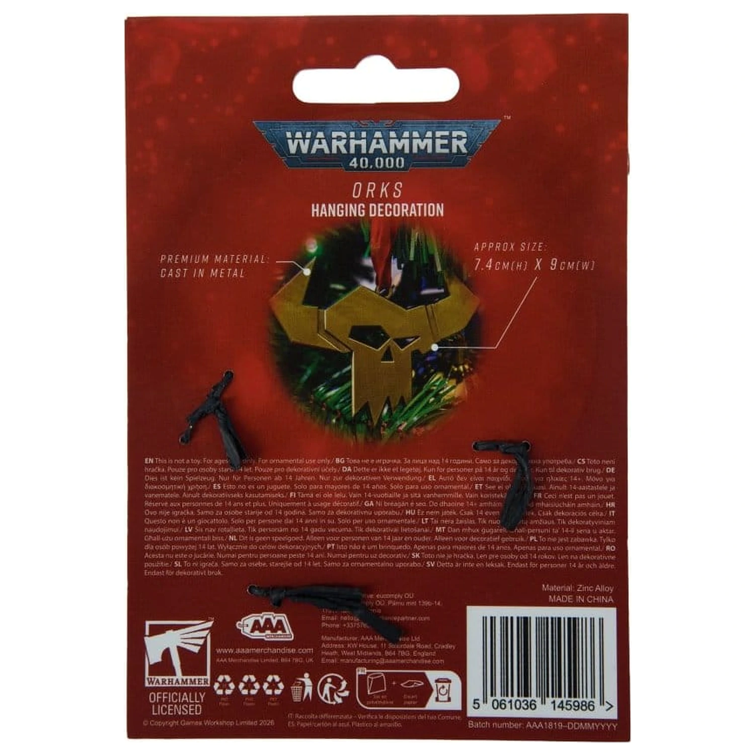 Warhammer 40,000 Závěsná dekorace Orks 17 cm fotografii produktu