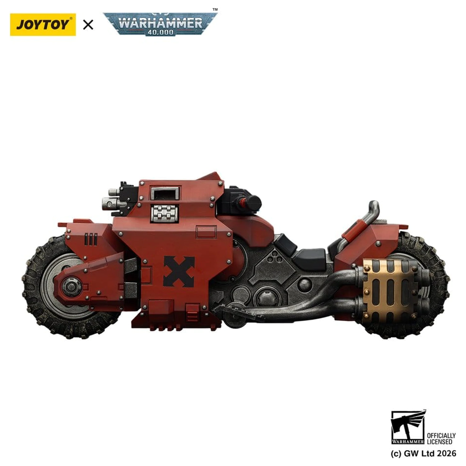 Warhammer 40,000 Raider-pattern Combat Bike Blood Angels s twin-linked bolt rifles 22 cm fotografii produktu