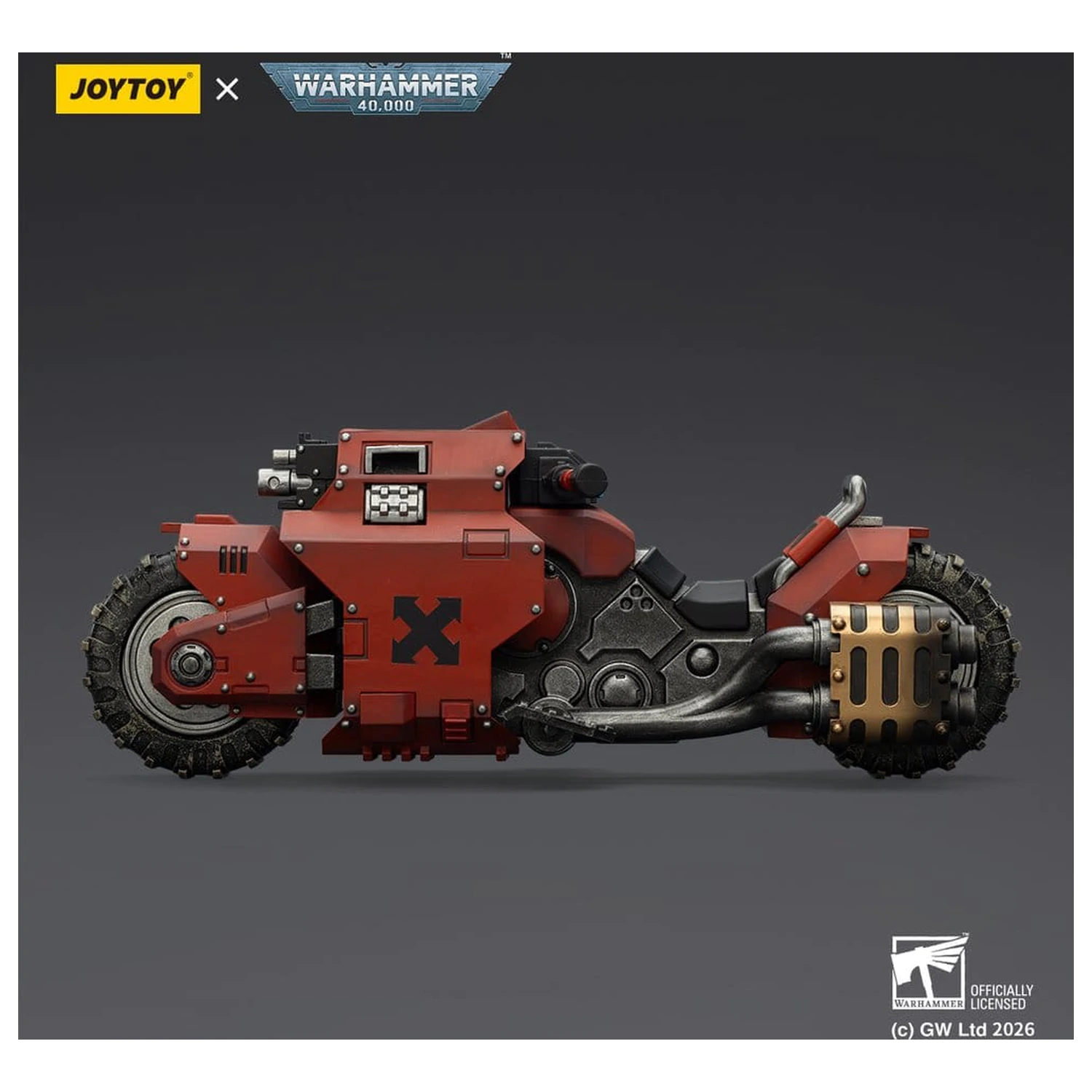 Warhammer 40,000 Raider-pattern Combat Bike Blood Angels s twin-linked bolt rifles 22 cm fotografii produktu