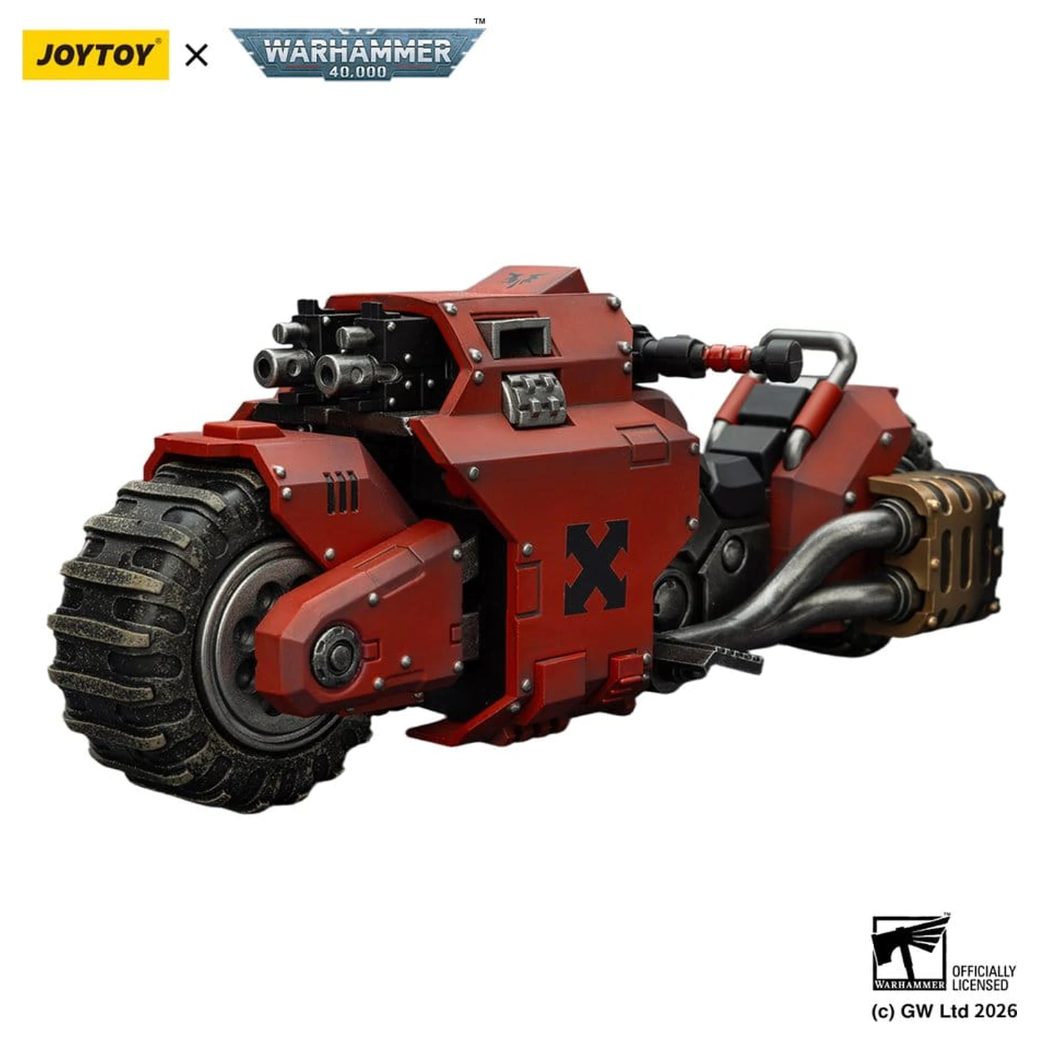 Warhammer 40,000 Raider-pattern Combat Bike Blood Angels s twin-linked bolt rifles 22 cm fotografii produktu