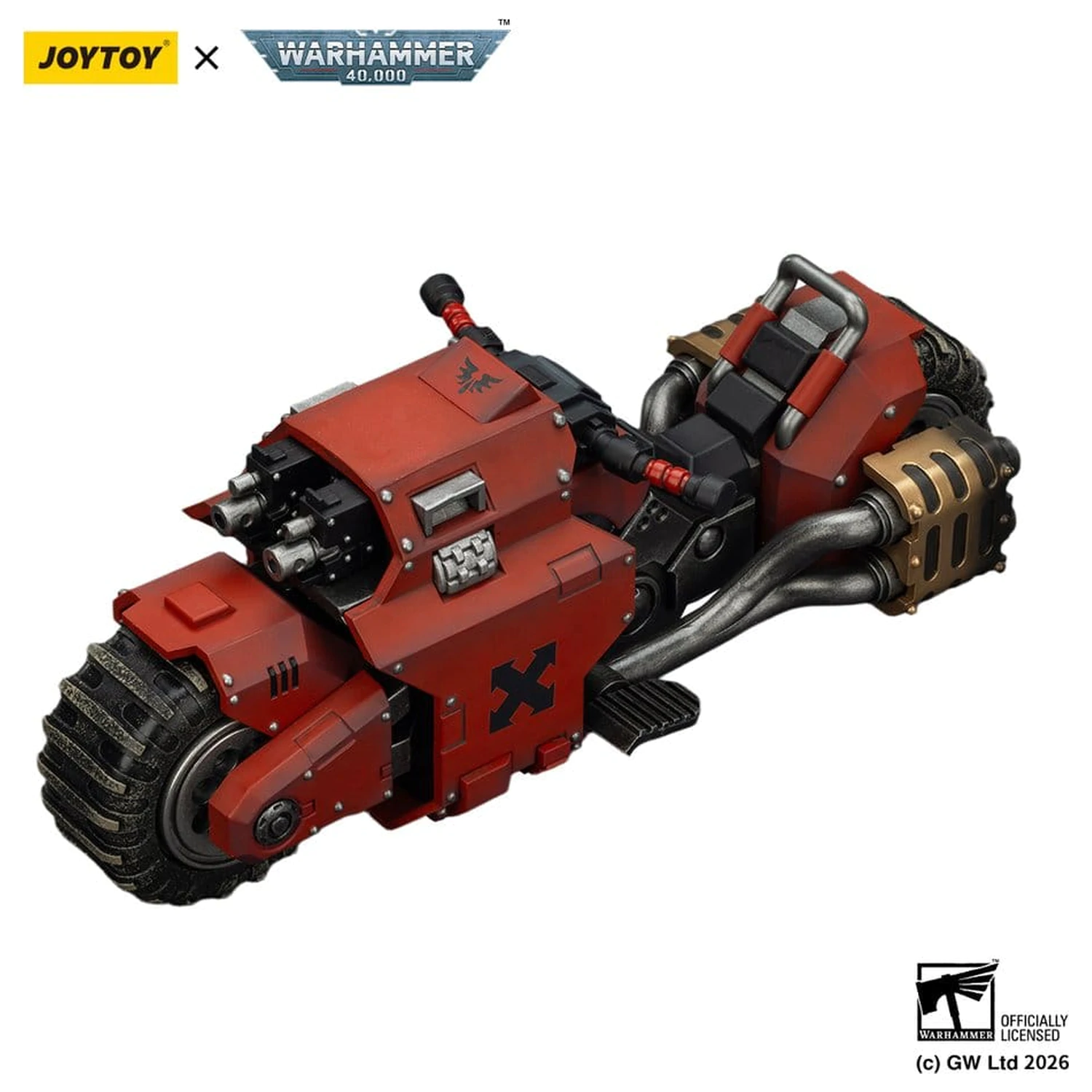 Warhammer 40,000 Raider-pattern Combat Bike Blood Angels s twin-linked bolt rifles 22 cm fotografii produktu
