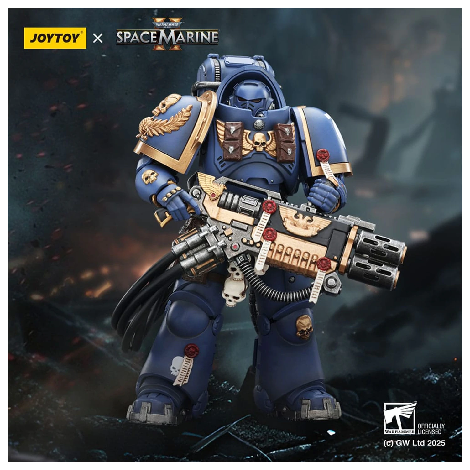 Warhammer 40,000: Space Marine 2 Akční figurka Ultramarines Heavy Artificer Armor s Relic Multi-Melta 13 cm fotografii produktu