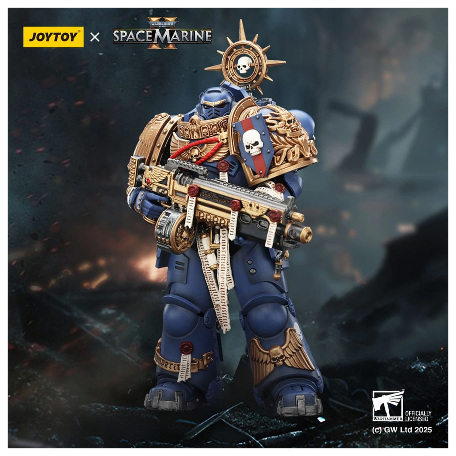 Warhammer 40,000: Space Marine 2 Akční figurka Ultramarines Heavy Relic Primus Armor s Heavy Relic Bolt Rifle 13 cm fotografii produktu