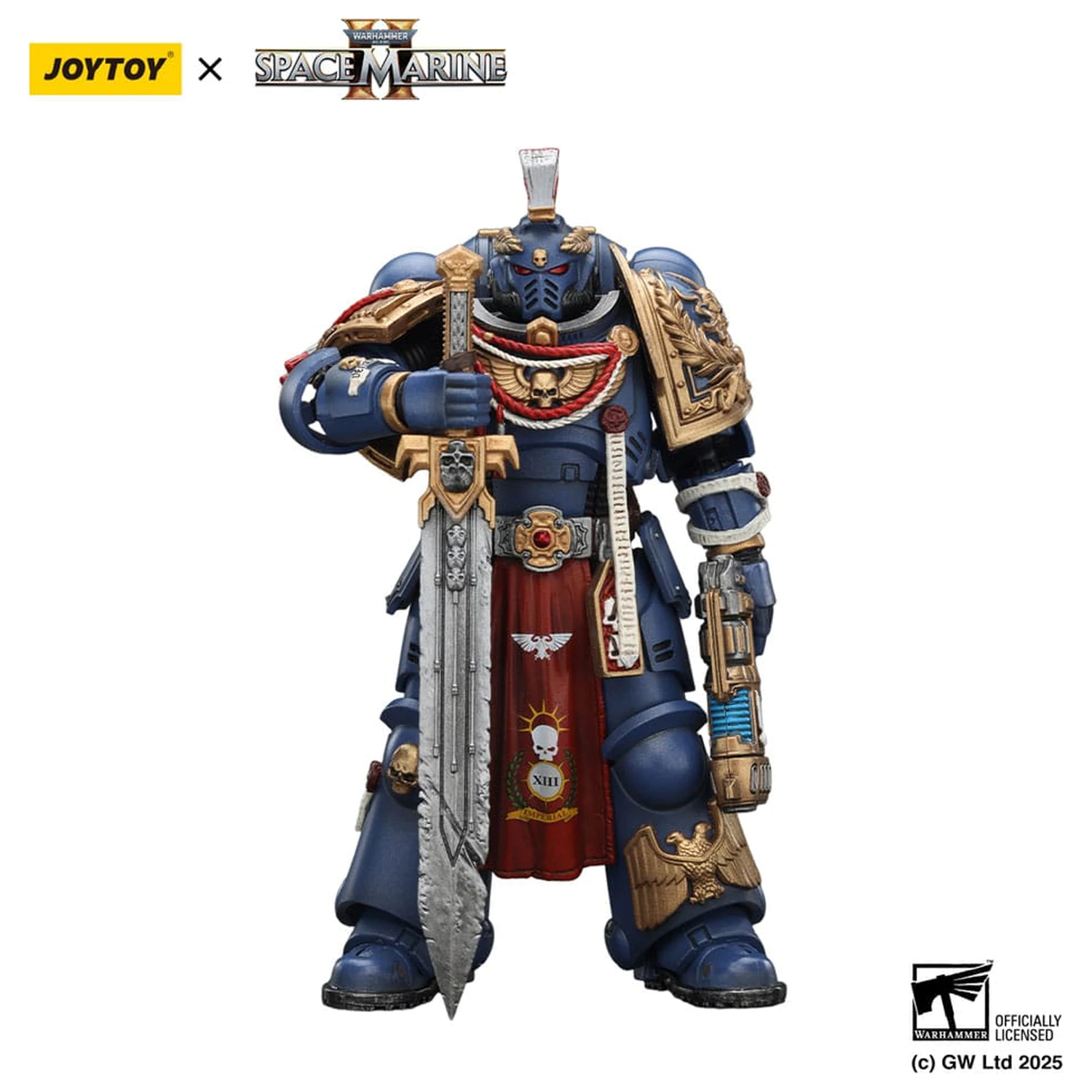 Warhammer 40,000: Space Marine 2 Akční figurka Ultramarines Relic Primus Armour s plazmovou pistolí a bojovou čepelí 13 cm fotografii produktu