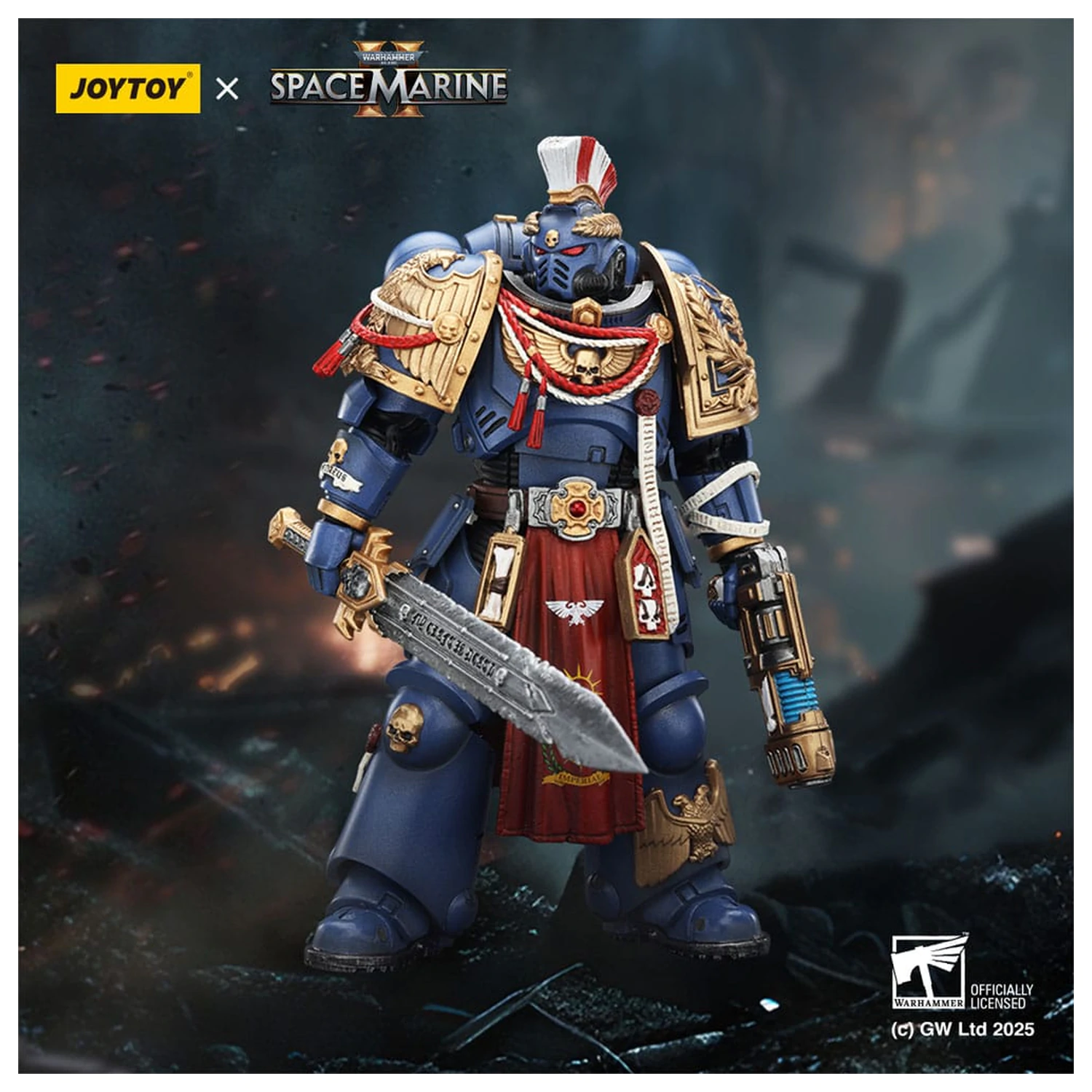 Warhammer 40,000: Space Marine 2 Akční figurka Ultramarines Relic Primus Armour s plazmovou pistolí a bojovou čepelí 13 cm fotografii produktu