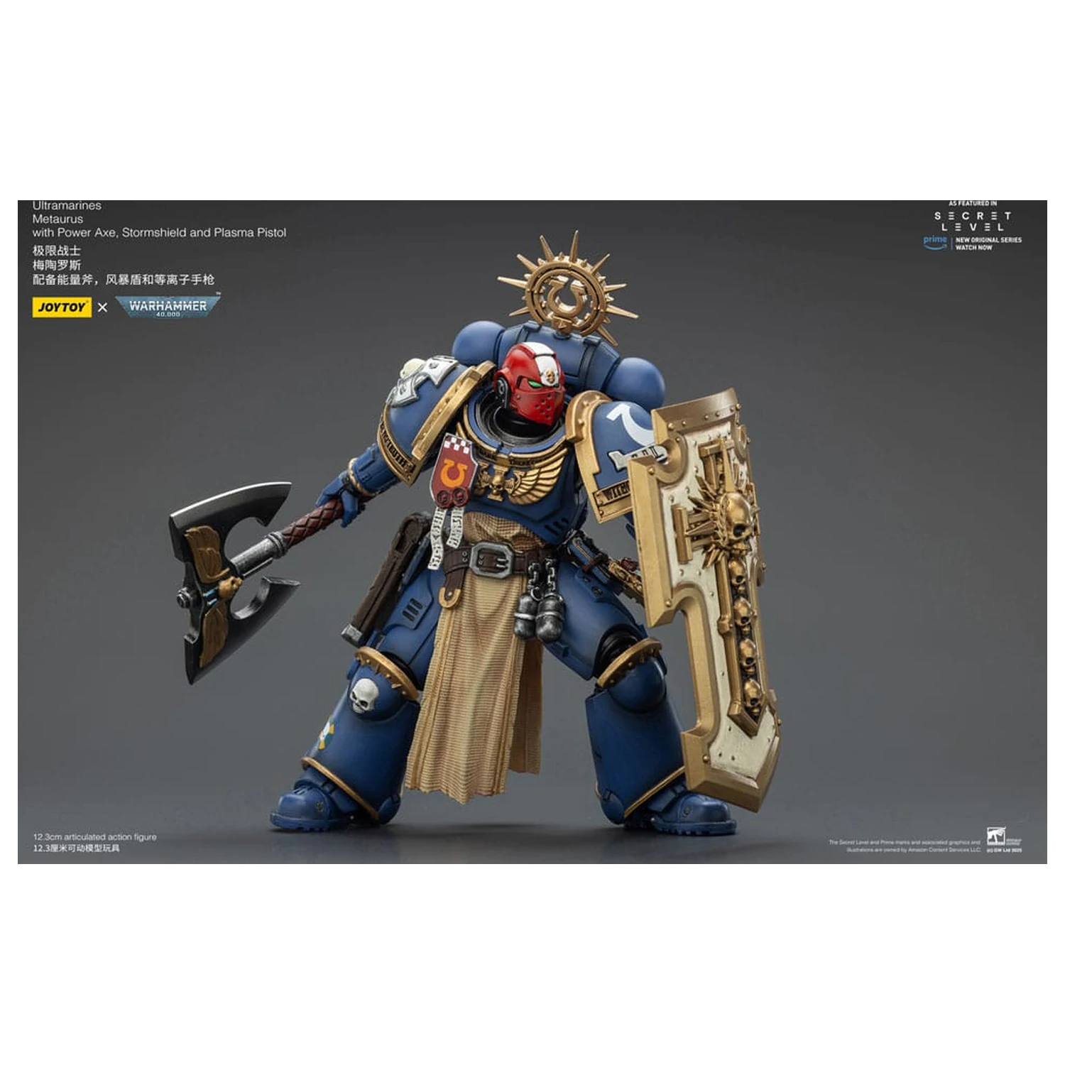 Warhammer 40,000 Akční figurka Ultramarines Metaurus s power sekerou, stormshieldem a plasma pistolí 13 cm fotografii produktu
