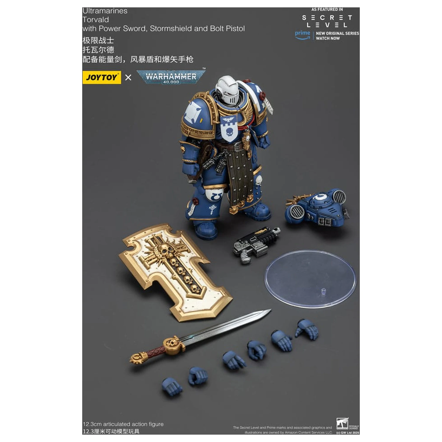 Warhammer 40,000 Akční figurka Ultramarines Torvald s Power Sword, Stormshield a Bolt Pistol 13 cm fotografii produktu