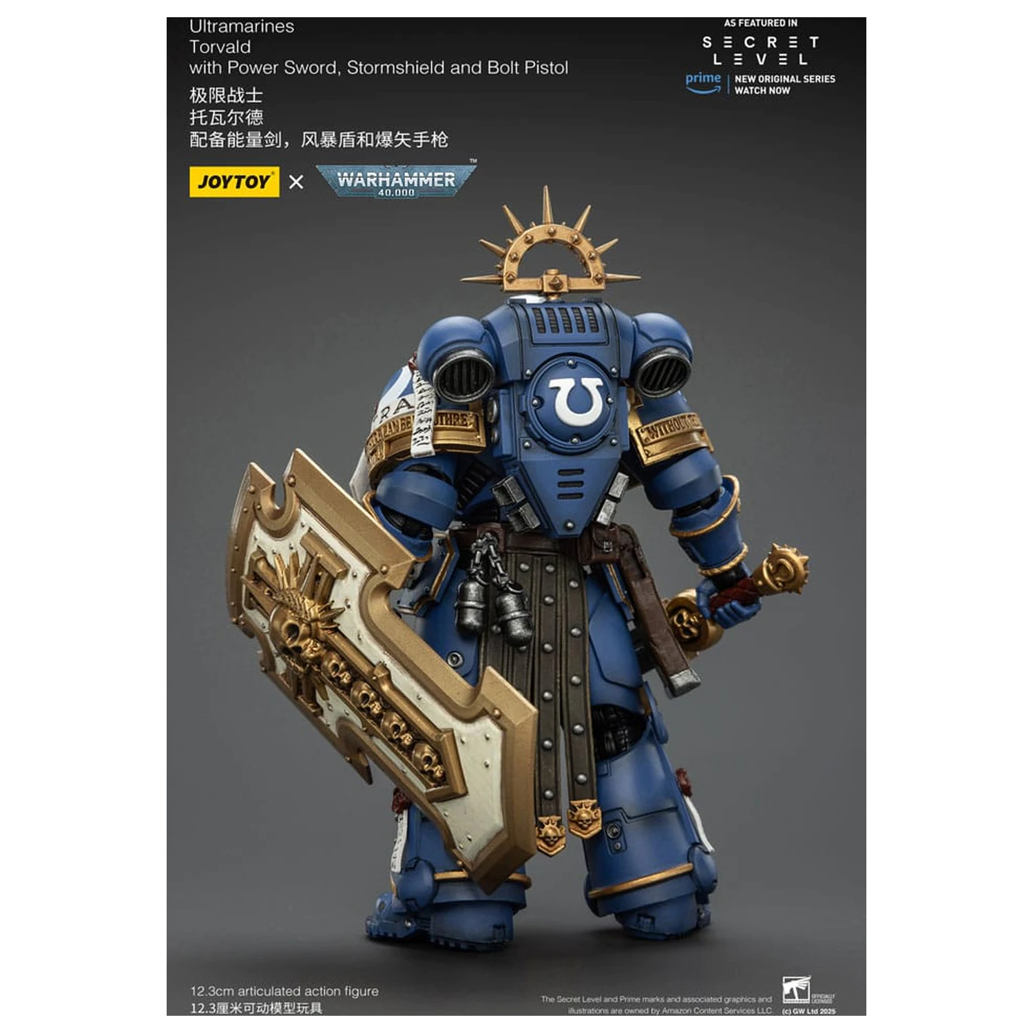 Warhammer 40,000 Akční figurka Ultramarines Torvald s Power Sword, Stormshield a Bolt Pistol 13 cm fotografii produktu