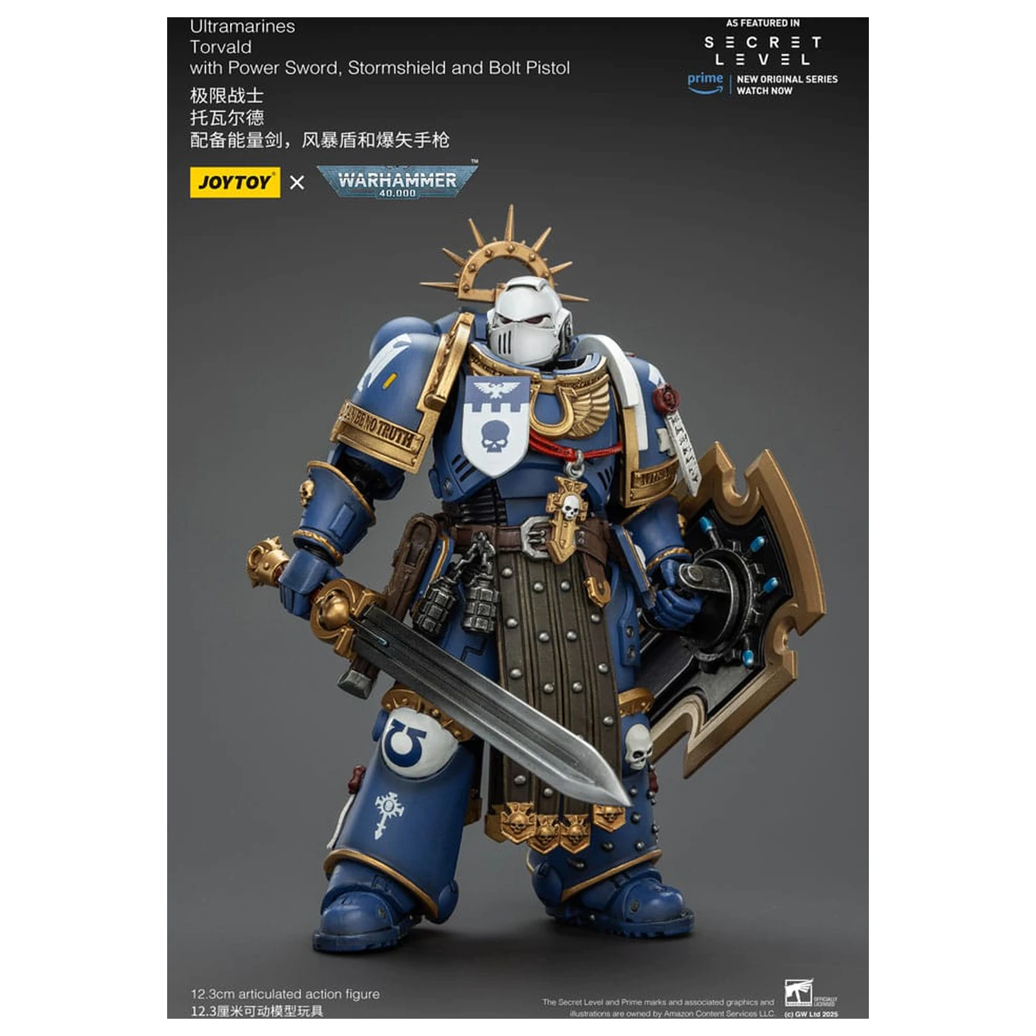 Warhammer 40,000 Akční figurka Ultramarines Torvald s Power Sword, Stormshield a Bolt Pistol 13 cm fotografii produktu