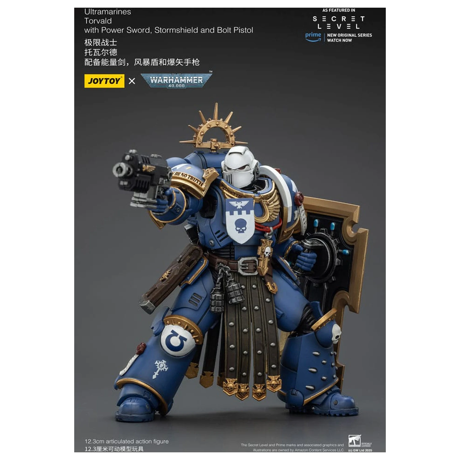 Warhammer 40,000 Akční figurka Ultramarines Torvald s Power Sword, Stormshield a Bolt Pistol 13 cm fotografii produktu