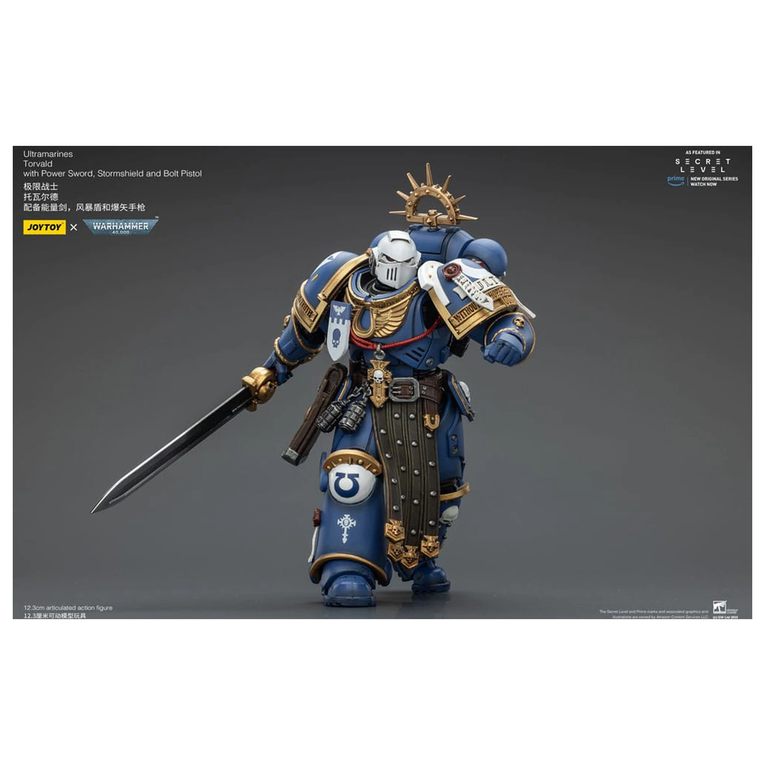 Warhammer 40,000 Akční figurka Ultramarines Torvald s Power Sword, Stormshield a Bolt Pistol 13 cm fotografii produktu