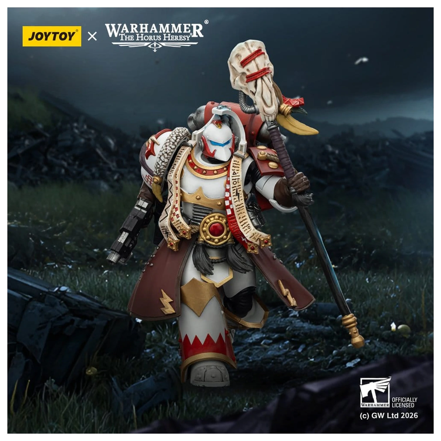 Warhammer 40,000 Akční figurka White Scars Stormseer Consul s Force Staff a Bolt Pistol 12 cm fotografii produktu