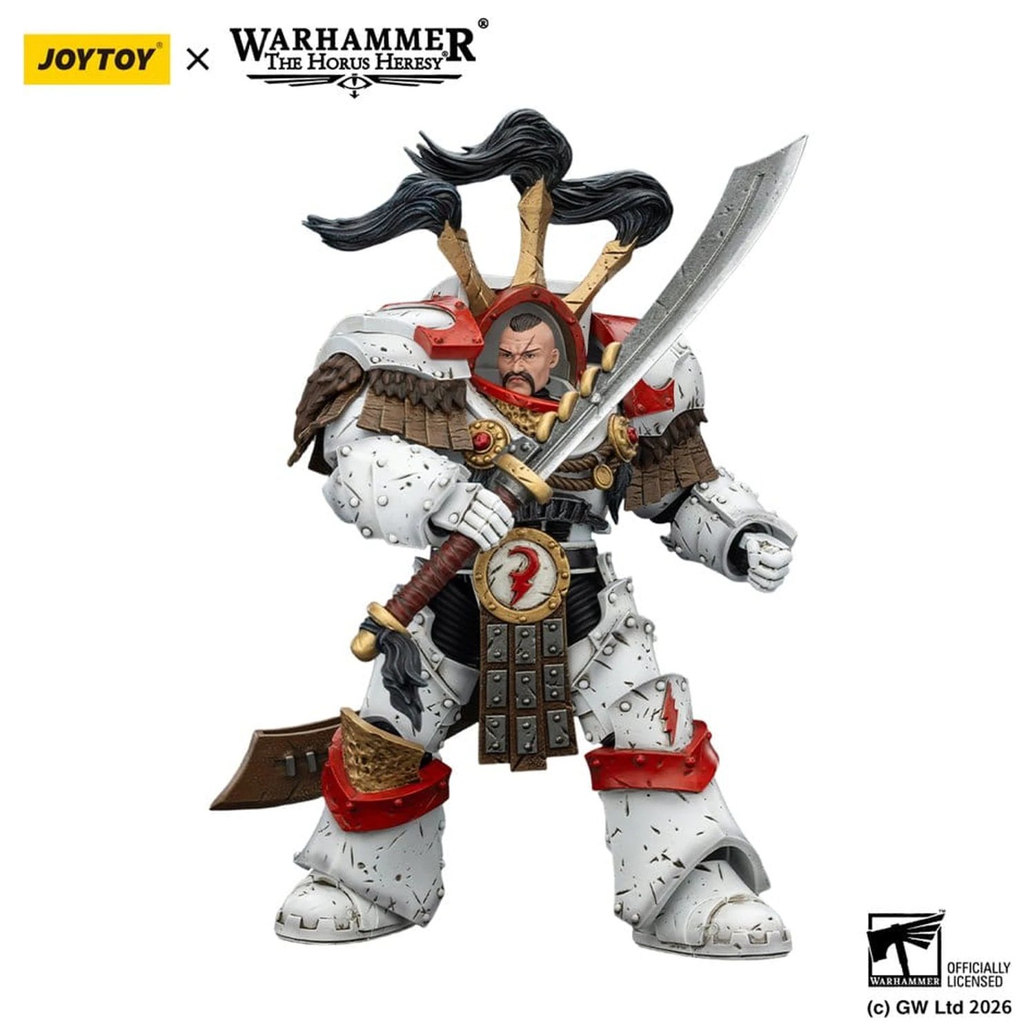 Warhammer 40,000 Akční figurka White Scars Legion Praetor v Cataphractii Terminator Armour s Cyber Hawk Chogorian mečem a combi-meltou 14 cm fotografii produktu