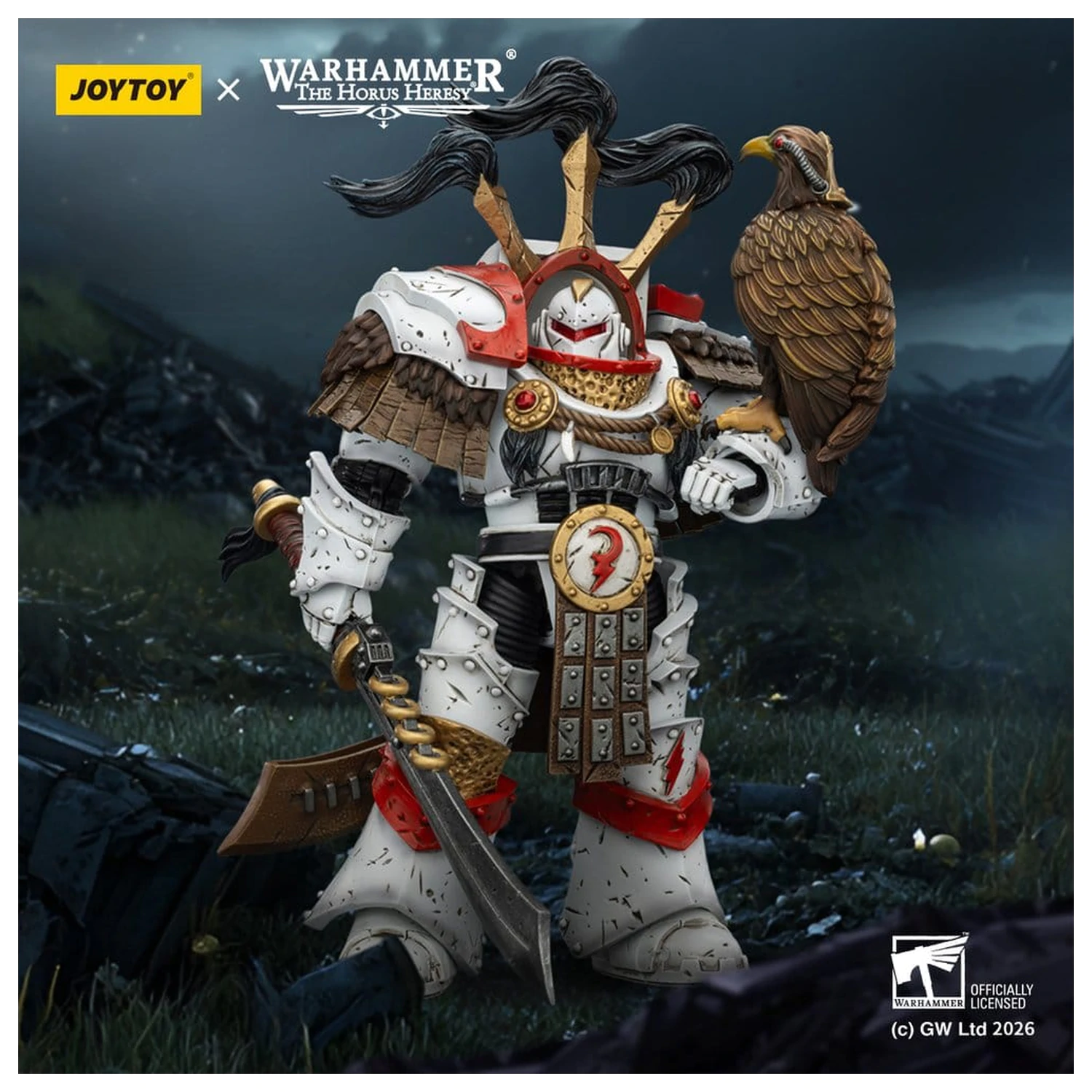 Warhammer 40,000 Akční figurka White Scars Legion Praetor v Cataphractii Terminator Armour s Cyber Hawk Chogorian mečem a combi-meltou 14 cm fotografii produktu