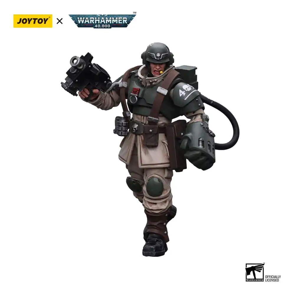 Warhammer 40k akční figurka 1/18 Astra Militarum Cadian Command Squad Veteran Sergeant s Power Fist 12 cm fotografii produktu