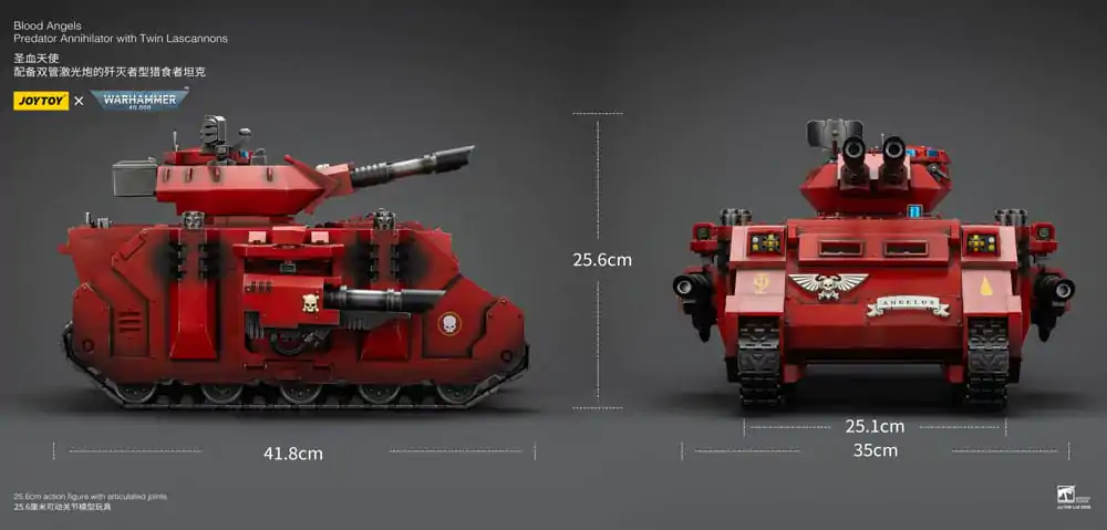 Warhammer 40k akční figurka 1/18 Blood Angels Predator Annihilator se zdvojenými laserovými děly 26 cm fotografii produktu