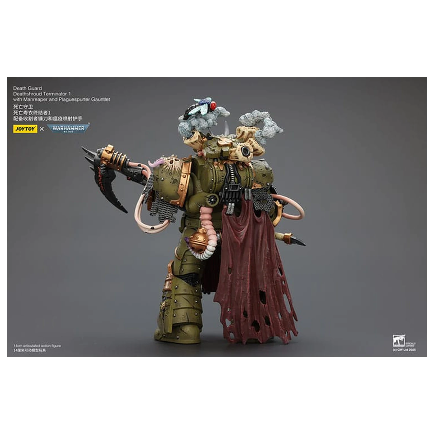 Warhammer 40k akční figurka 1/18 Death Guard Deathshroud Terminator 1 s Manreaperem a Plaguespurter Gauntletem 14 cm fotografii produktu