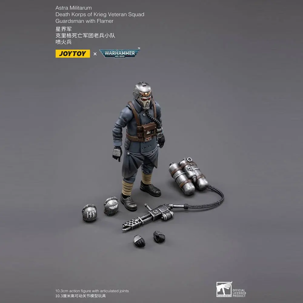 Warhammer 40k akční figurka 1/18 Death Korps of Krieg Veteran Squad Guardsman s flamerem 10 cm fotografii produktu
