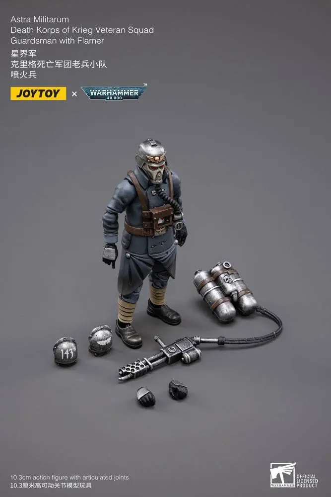Warhammer 40k akční figurka 1/18 Death Korps of Krieg Veteran Squad Guardsman s flamerem 10 cm fotografii produktu