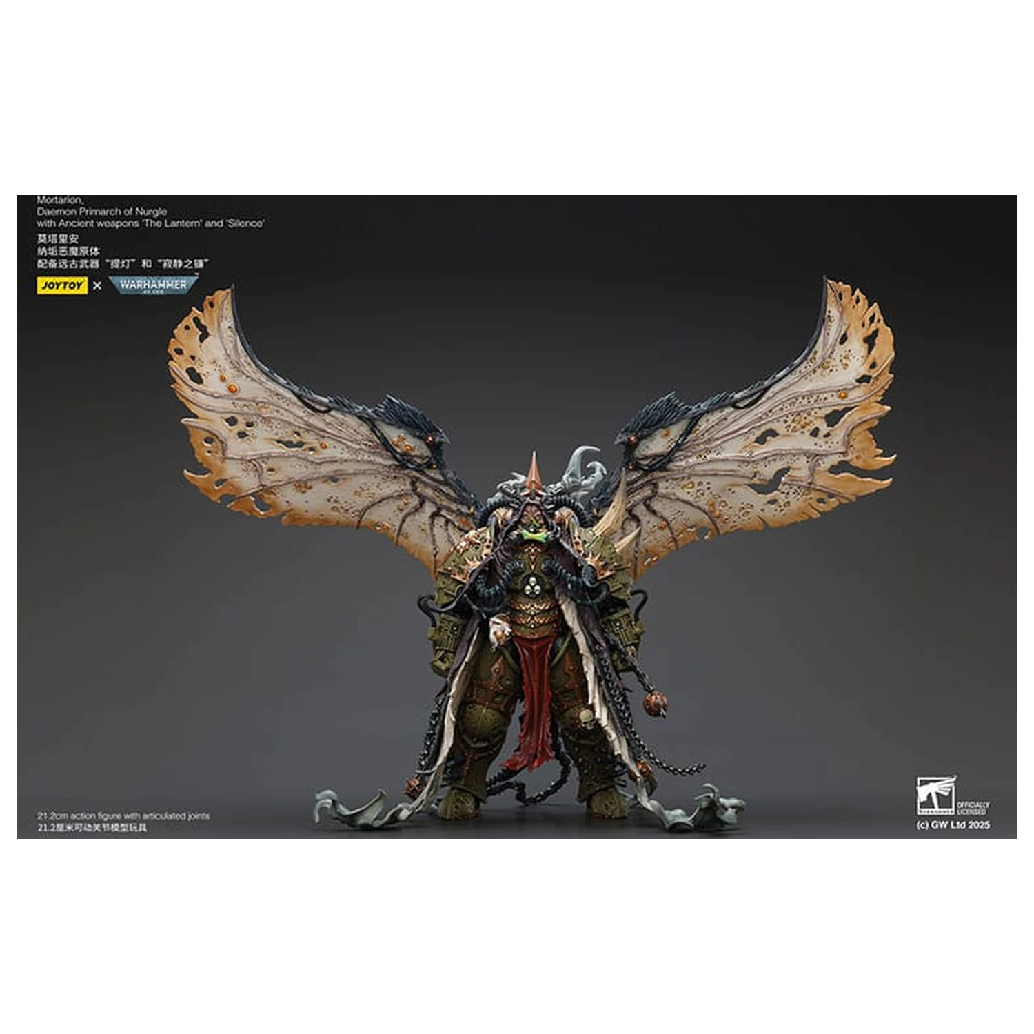 Warhammer 40k akční figurka 1/18 Mortarion Daemon Primarch of Nurgle s prastarými zbraněmi The Lantern and Silence 21 cm fotografii produktu