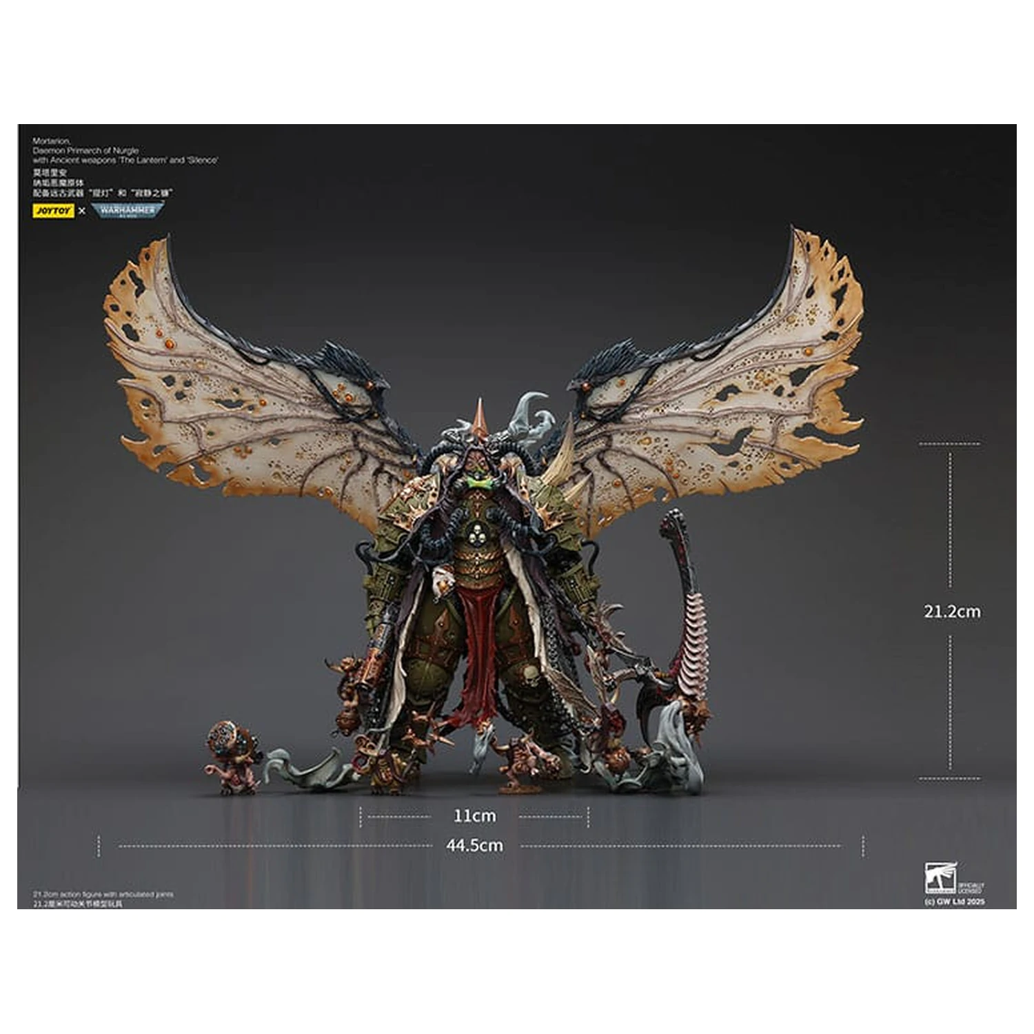 Warhammer 40k akční figurka 1/18 Mortarion Daemon Primarch of Nurgle s prastarými zbraněmi The Lantern and Silence 21 cm fotografii produktu