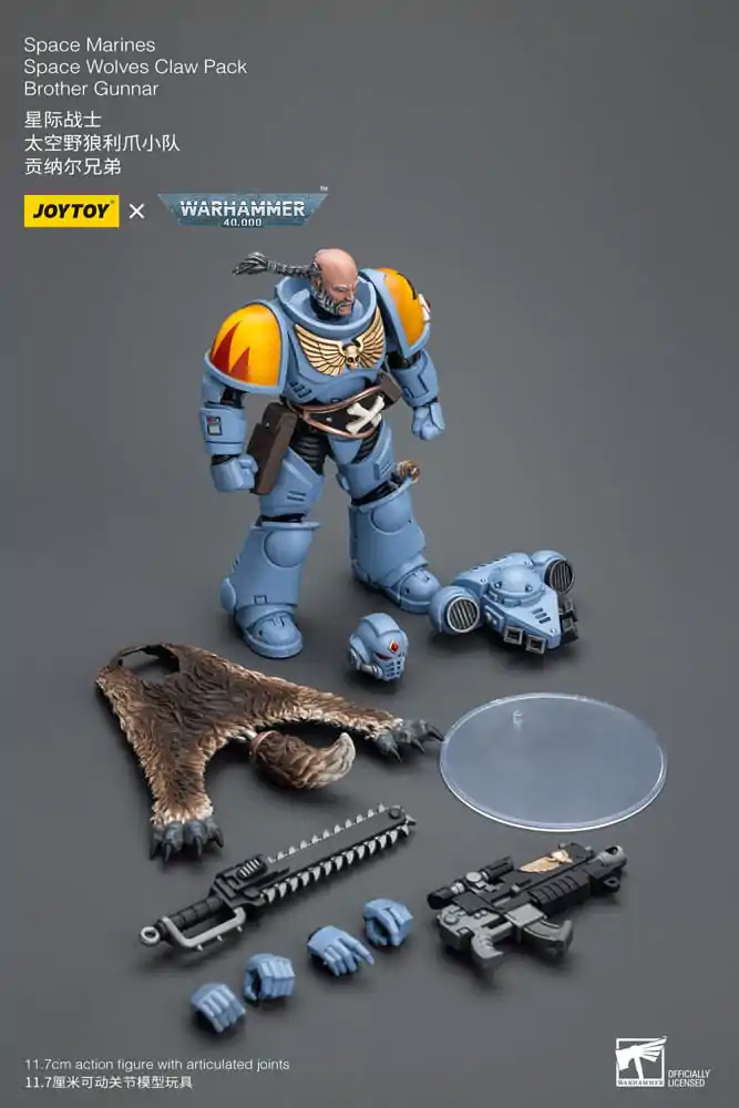 Warhammer 40k Akční figurka 1/18 Space Marines Space Wolves Claw Pack Brother Gunnar 12 cm fotografii produktu