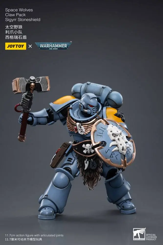 Warhammer 40k akční figurka 1/18 Space Wolves Claw Pack Sigyrr Stoneshield 12 cm fotografii produktu