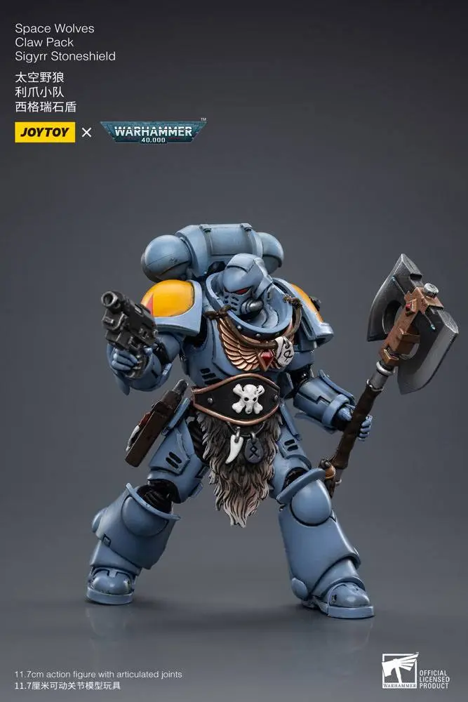 Warhammer 40k akční figurka 1/18 Space Wolves Claw Pack Sigyrr Stoneshield 12 cm fotografii produktu