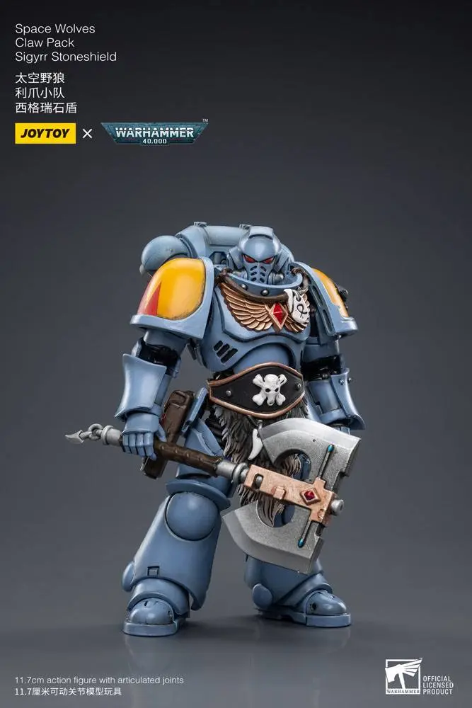 Warhammer 40k akční figurka 1/18 Space Wolves Claw Pack Sigyrr Stoneshield 12 cm fotografii produktu