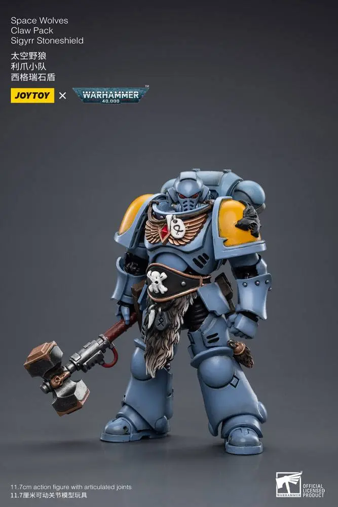 Warhammer 40k akční figurka 1/18 Space Wolves Claw Pack Sigyrr Stoneshield 12 cm fotografii produktu