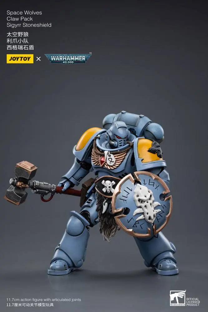 Warhammer 40k akční figurka 1/18 Space Wolves Claw Pack Sigyrr Stoneshield 12 cm fotografii produktu