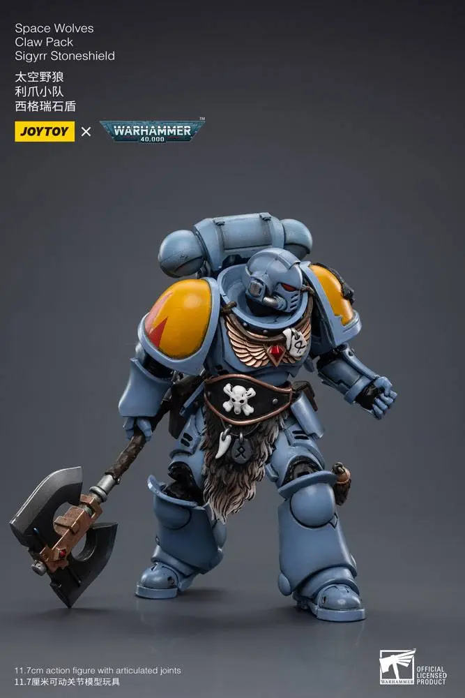 Warhammer 40k akční figurka 1/18 Space Wolves Claw Pack Sigyrr Stoneshield 12 cm fotografii produktu