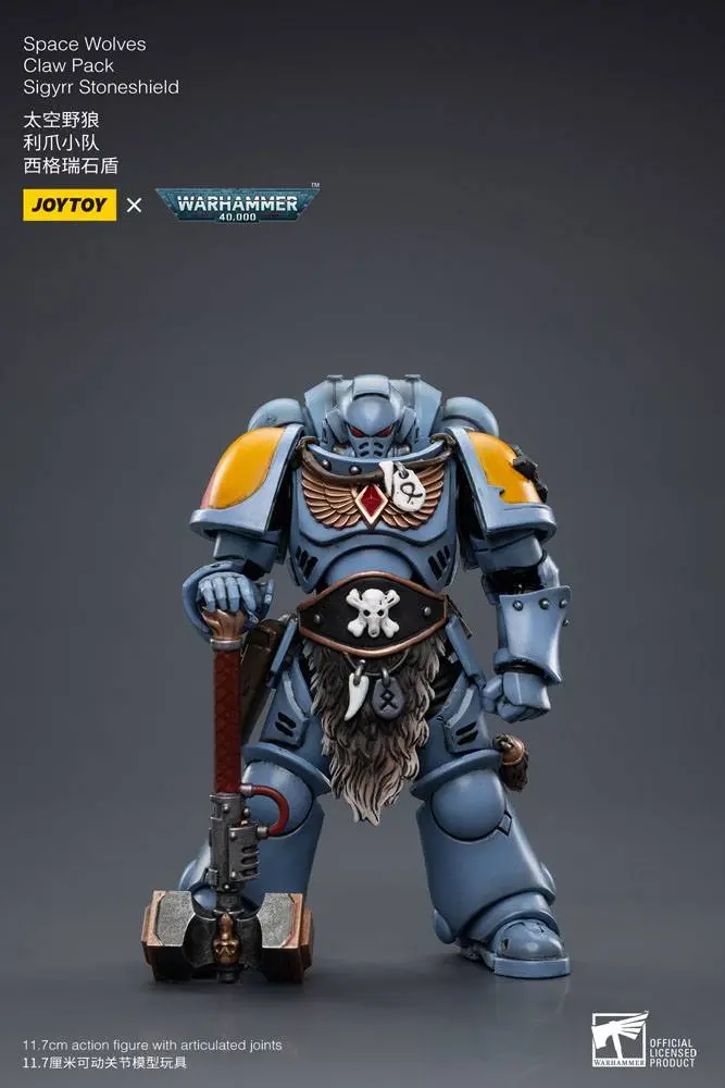 Warhammer 40k akční figurka 1/18 Space Wolves Claw Pack Sigyrr Stoneshield 12 cm fotografii produktu