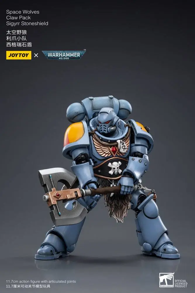 Warhammer 40k akční figurka 1/18 Space Wolves Claw Pack Sigyrr Stoneshield 12 cm fotografii produktu