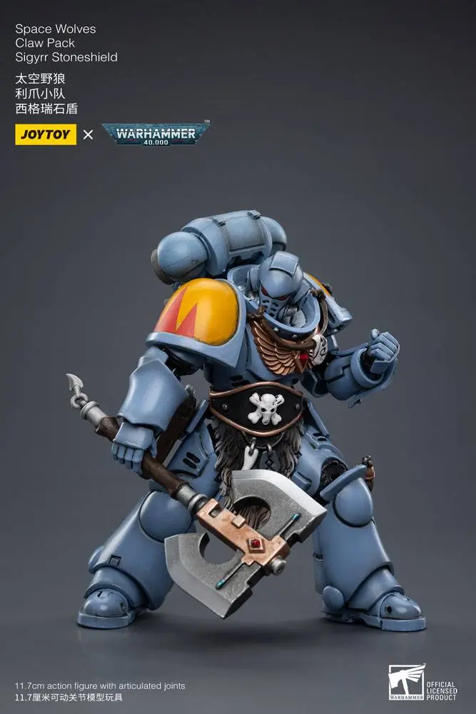 Warhammer 40k akční figurka 1/18 Space Wolves Claw Pack Sigyrr Stoneshield 12 cm fotografii produktu