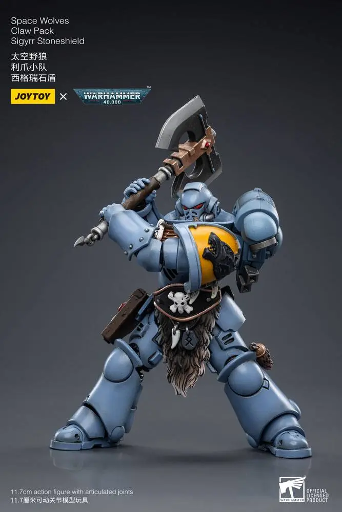 Warhammer 40k akční figurka 1/18 Space Wolves Claw Pack Sigyrr Stoneshield 12 cm fotografii produktu