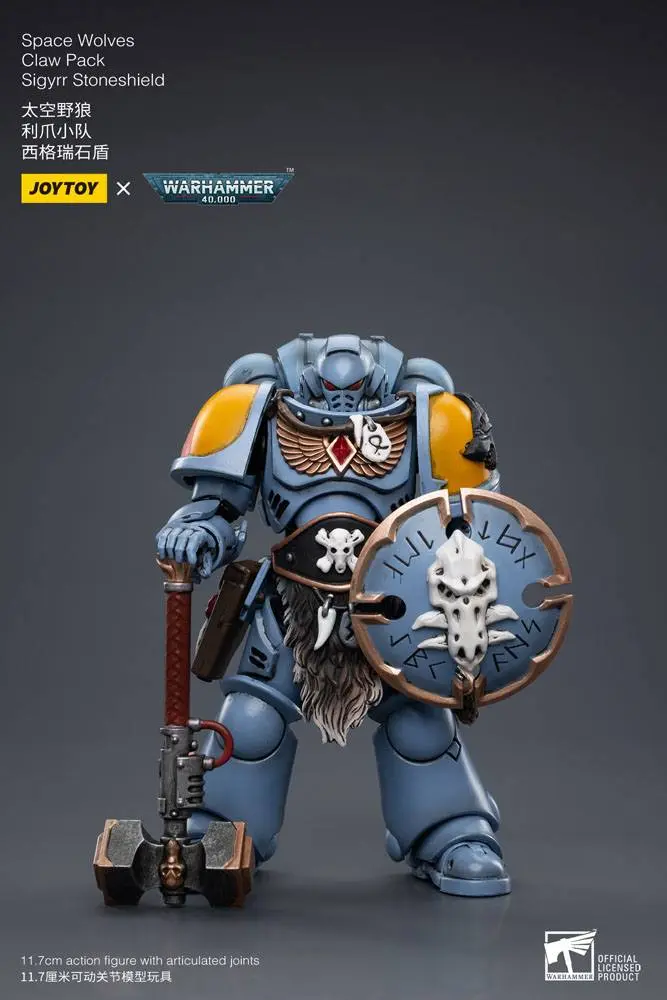 Warhammer 40k akční figurka 1/18 Space Wolves Claw Pack Sigyrr Stoneshield 12 cm fotografii produktu