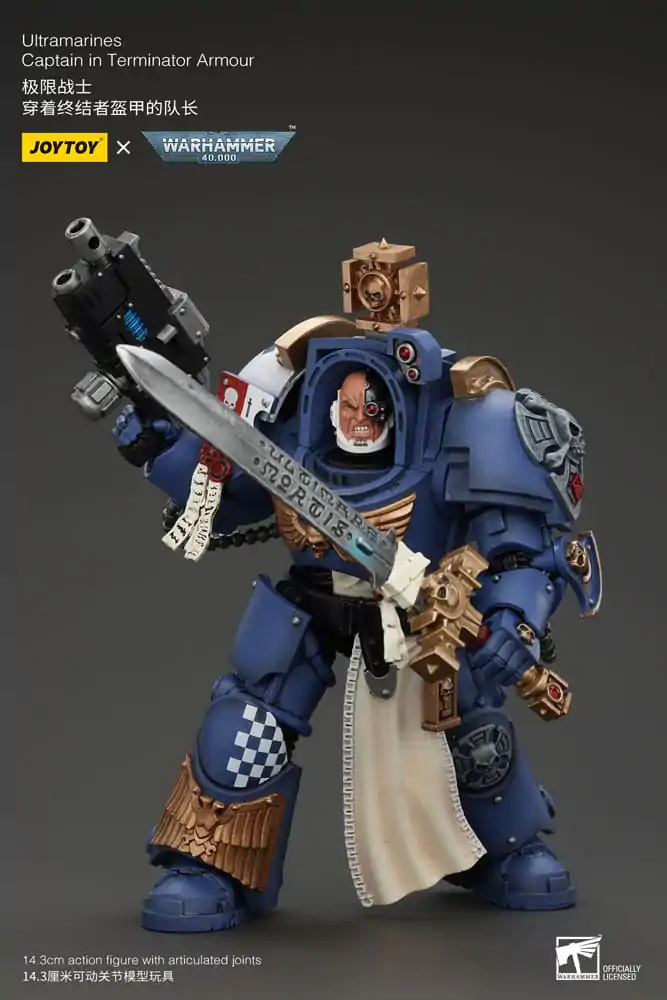 Warhammer 40k akční figurka 1/18 Ultramarines kapitán v terminátorské zbroji 14 cm fotografii produktu