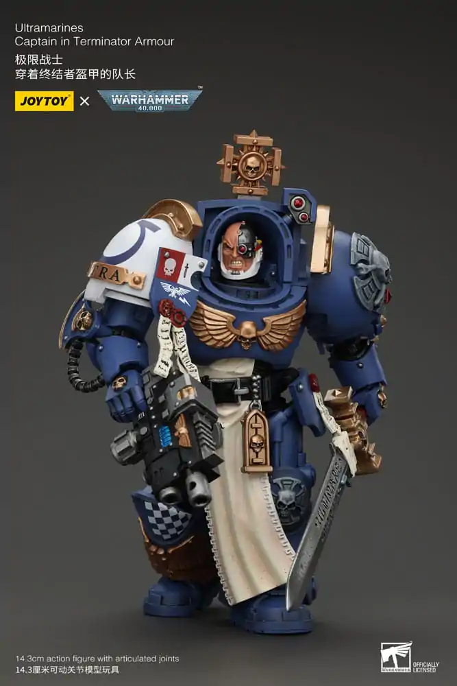 Warhammer 40k akční figurka 1/18 Ultramarines kapitán v terminátorské zbroji 14 cm fotografii produktu