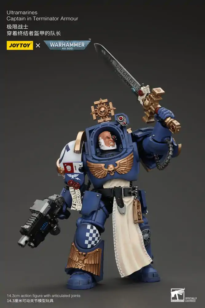 Warhammer 40k akční figurka 1/18 Ultramarines kapitán v terminátorské zbroji 14 cm fotografii produktu