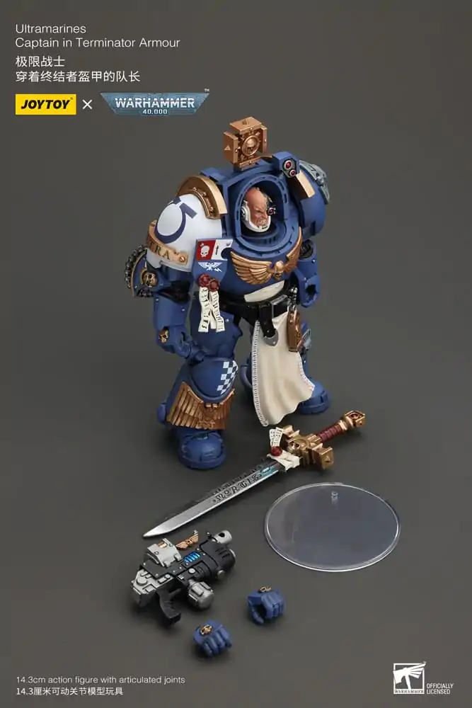 Warhammer 40k akční figurka 1/18 Ultramarines kapitán v terminátorské zbroji 14 cm fotografii produktu