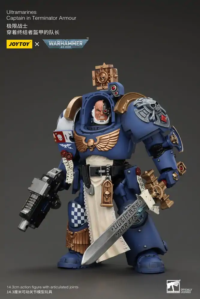 Warhammer 40k akční figurka 1/18 Ultramarines kapitán v terminátorské zbroji 14 cm fotografii produktu