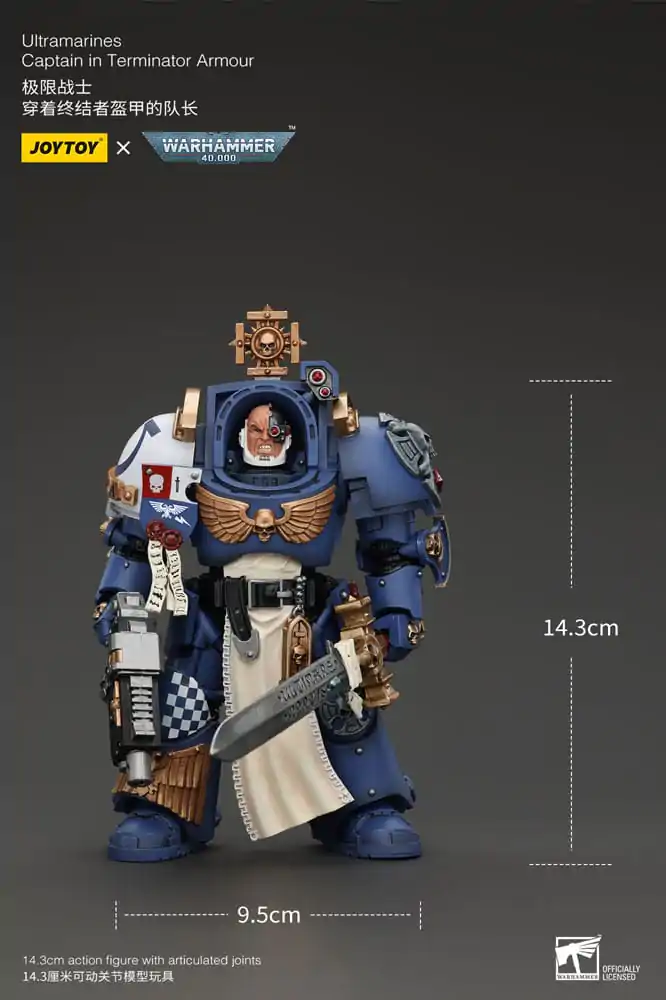 Warhammer 40k akční figurka 1/18 Ultramarines kapitán v terminátorské zbroji 14 cm fotografii produktu