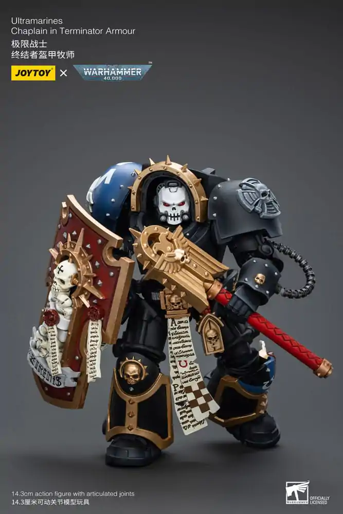 Warhammer 40k akční figurka 1/18 Ultramarines Chaplain v Terminátor zbroji 12 cm fotografii produktu